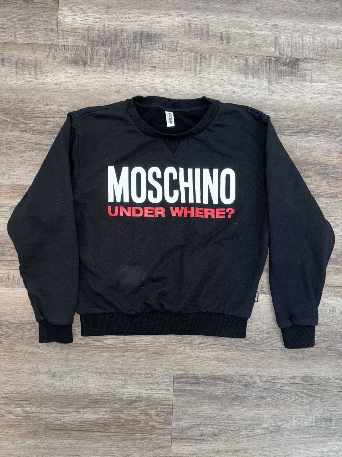 Moschino Moschino, Moschino "Under Where?" Sweatshirt Black Size XS Size XS / US 0-2 / IT 36-38 - 2 Thumbnail