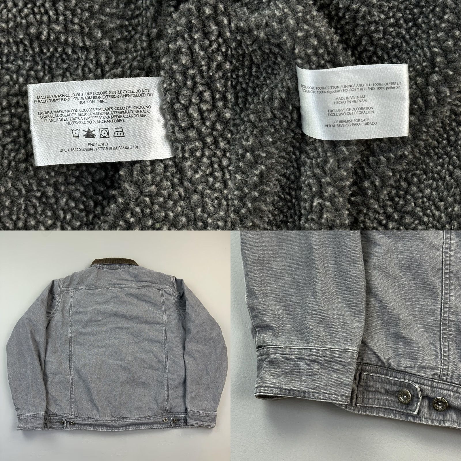 Vintage Woolrich Jacket Mens XL Gray Canvas Sherpa Lined Workwear Corduroy Collar Jacket Size US XL / EU 56 / 4 - 8 Thumbnail