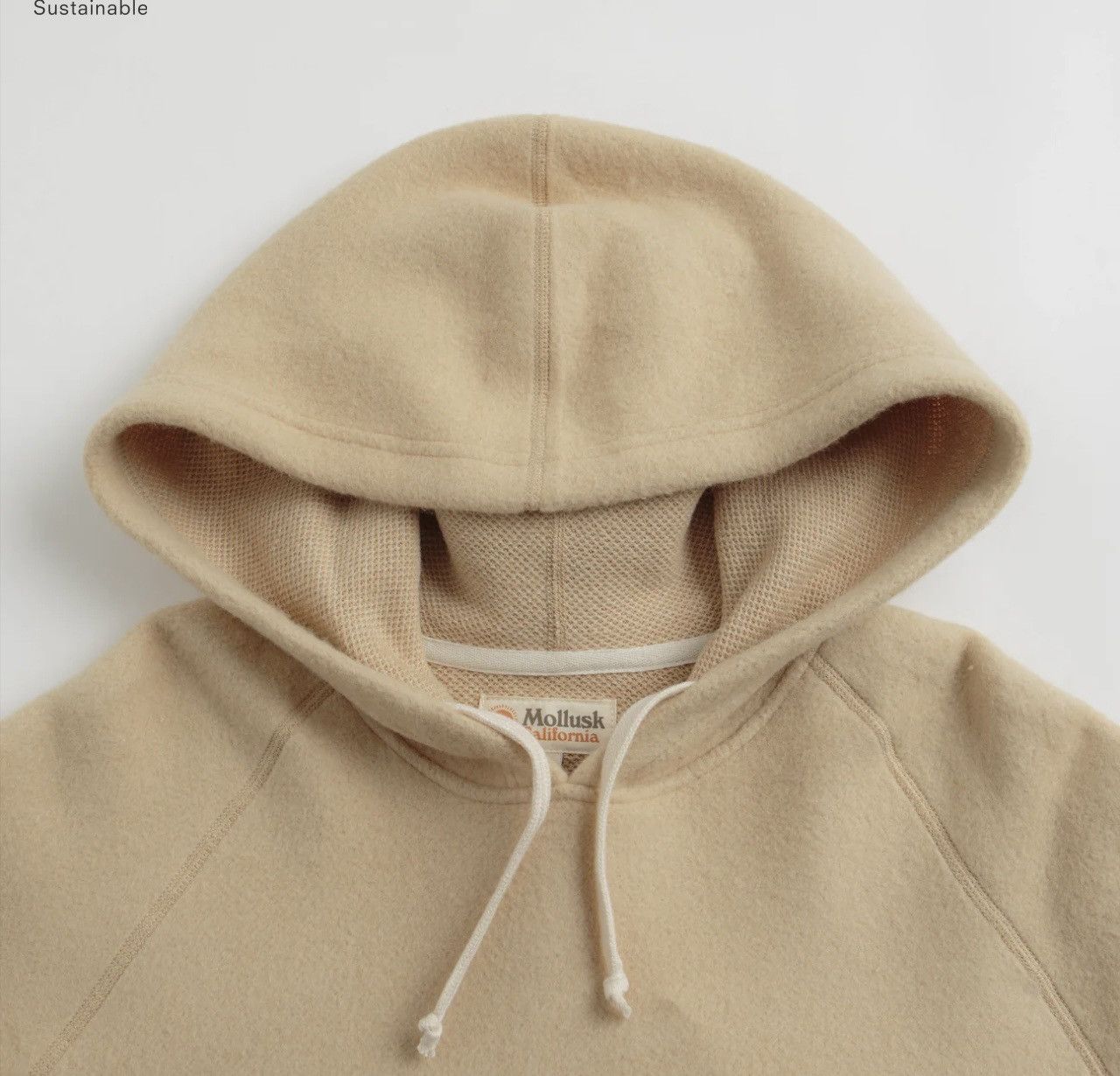 Mollusk Mollusk Sherpa Fleece Hoodie Beige Raglan Surf Sweatshirt L Size L / US 10 / IT 46 - 2 Thumbnail
