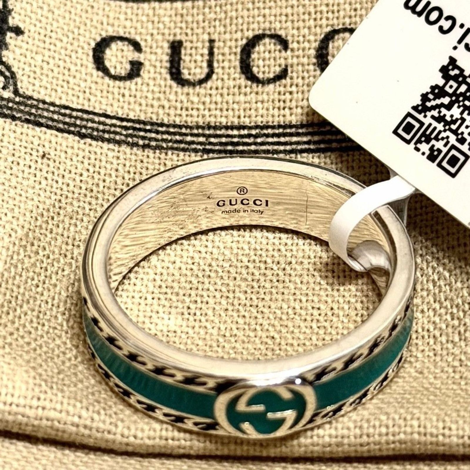 Gucci Gucci Interlocking G Enamel Band Ring - Size 11 Size ONE SIZE - 2 Thumbnail