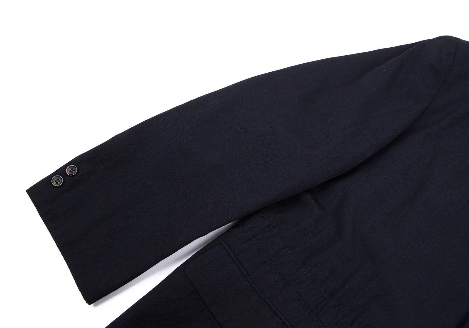 Comme des Garcons Homme Plus Wool Gabardine Gathered Jacket in Navy M Size US M / EU 48-50 / 2 - 6 Thumbnail