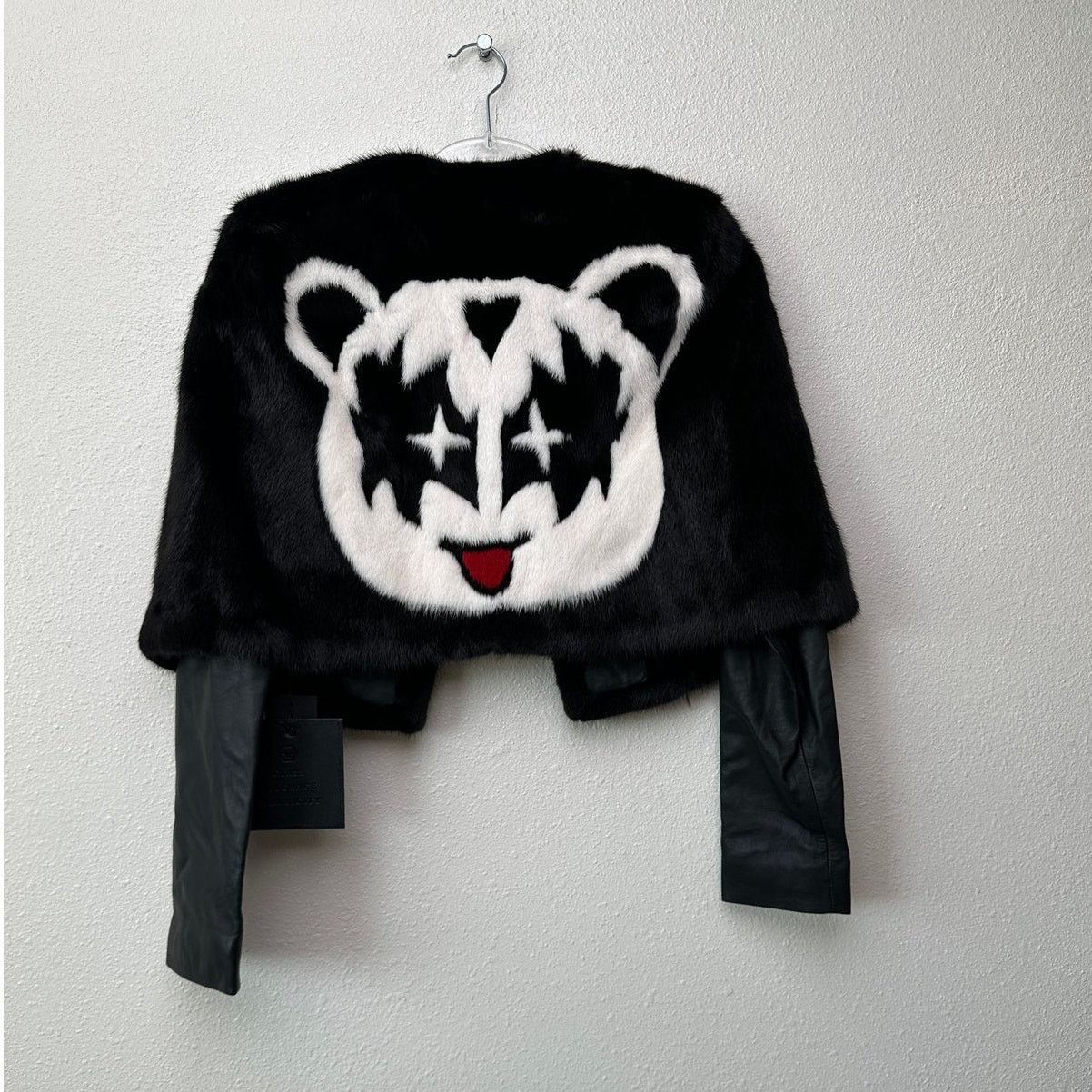 Philipp Plein NWT Philipp Plein “I Was Here” Fur Leather Jacket Black RARE Size M / US 6-8 / IT 42-44 - 7 Thumbnail