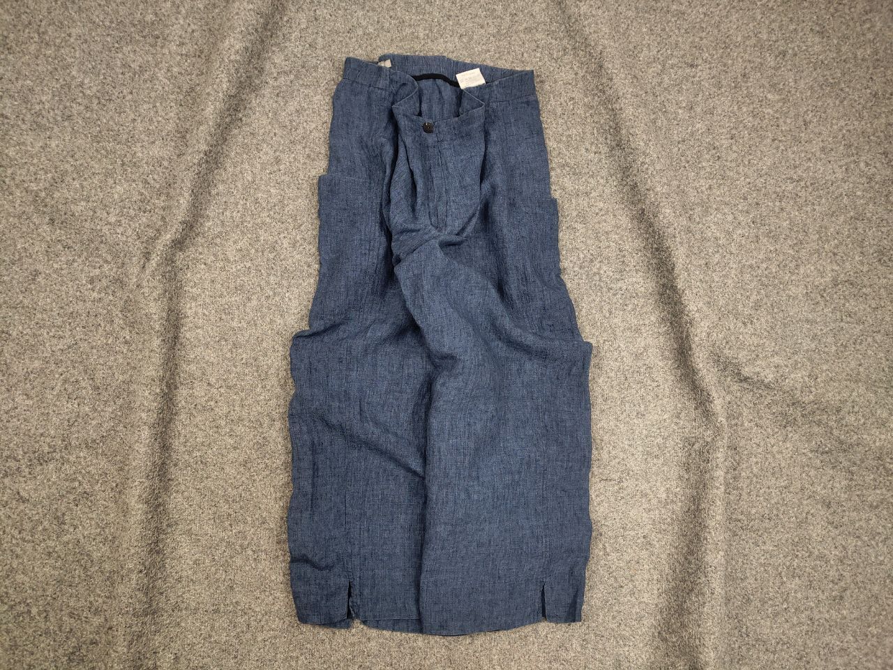 Other Manon Design Blue Light Linen Wide leg Trouser Pocket Pants Size 38" / US 16 / IT 52 - 1 Thumbnail