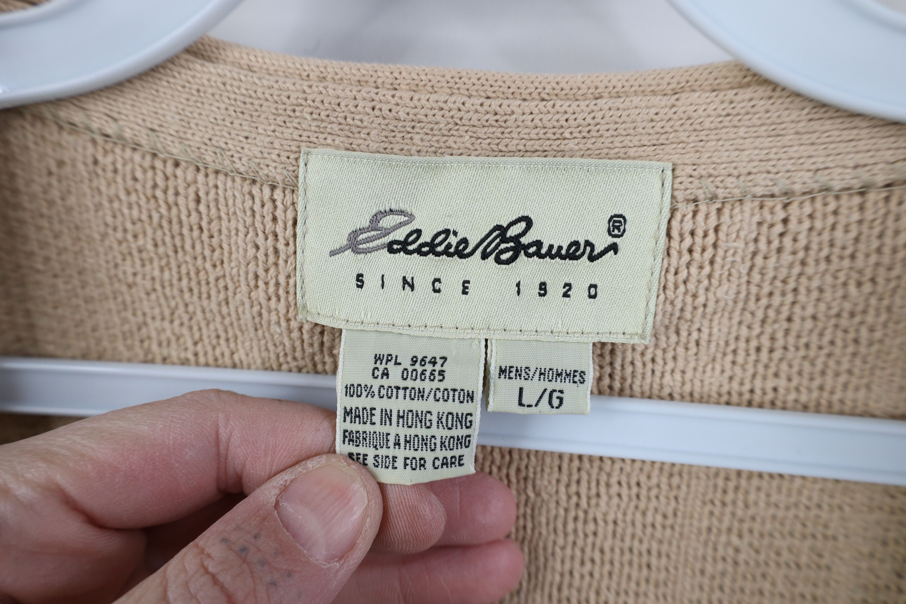 Eddie Bauer Vintage 90s Eddie Bauer Ribbed Knit Sweater Vest Beige Size US L / EU 52-54 / 3 - 7 Thumbnail