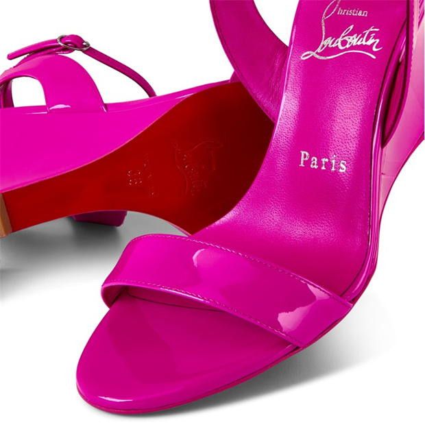 Christian Louboutin Patent 100mm Leather Wedge Sandals Size US 8 / IT 38 - 6 Thumbnail