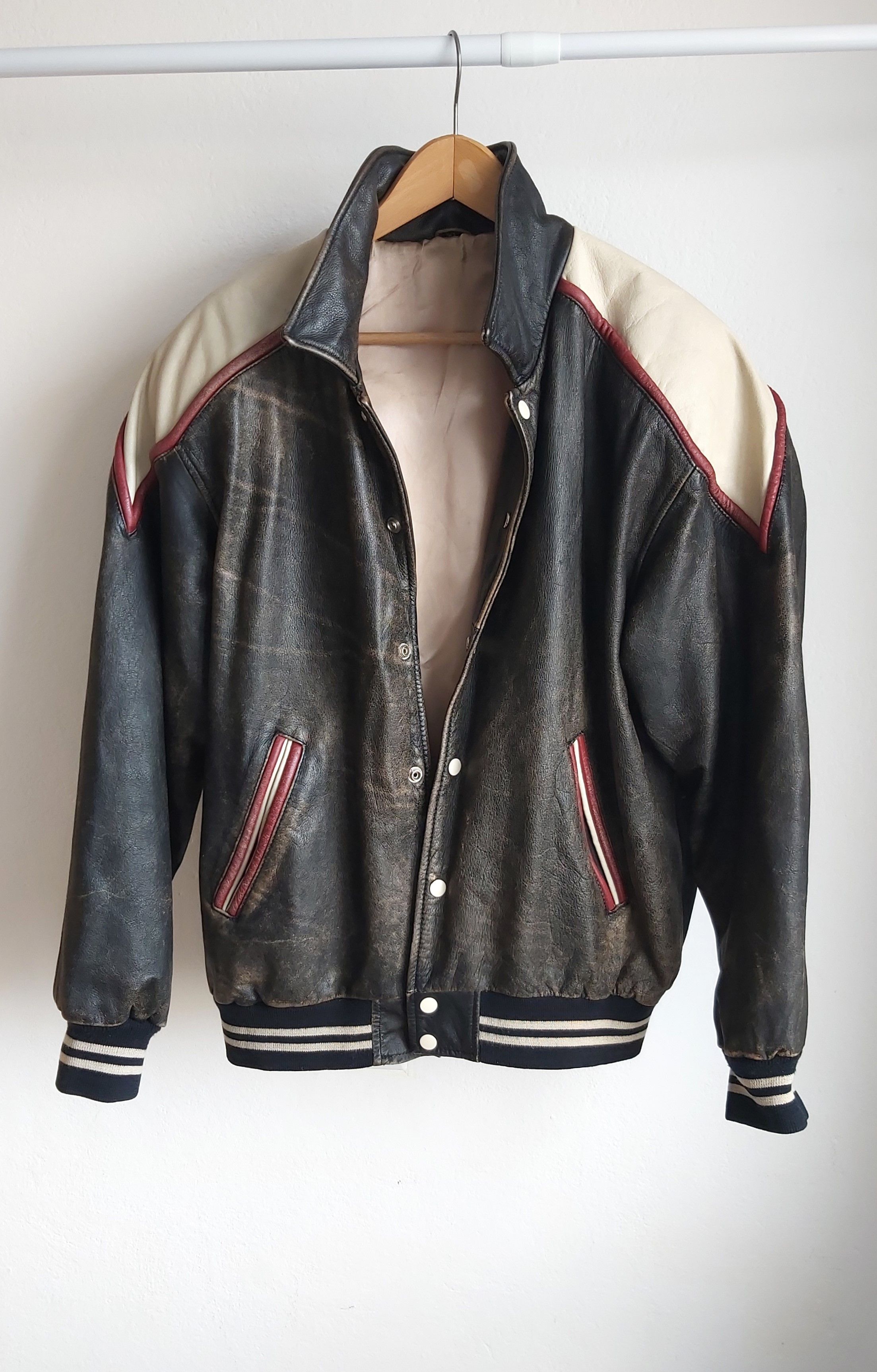 Vintage Lee Trevor Vintage USA Leather Jacket Milwaukee Chemicals Size US XL / EU 56 / 4 - 2 Thumbnail