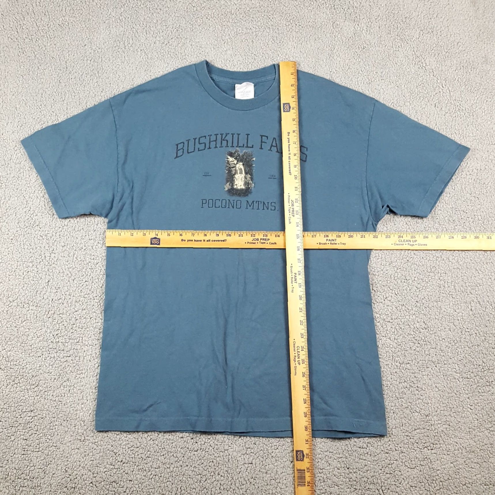 Etro VINTAGE 90s Bushkill Falls Pocono Mountains Outdoor Nature Men's XL T-Shirt Blue Cotton Retro Y2K Size US XL / EU 56 / 4 - 6 Thumbnail