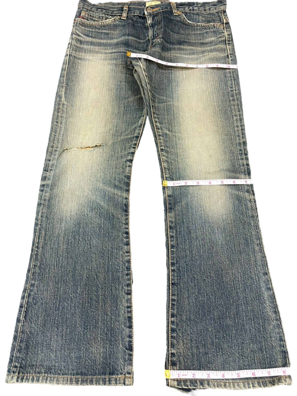Edwin Vintage Japanese Edwin 503 Mud Wash Distressed Flare Jeans Size 32" / US 10 / IT 46 - 13 Thumbnail