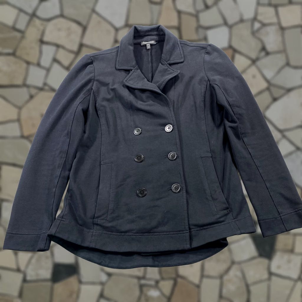 Eileen Fisher Eileen Fisher Jacket Womens Small Black Double Breated Stretch Pea Coat Casual Size S / US 4 / IT 40 - 1 Thumbnail