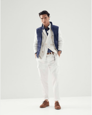 image of Brunello Cucinelli O1W1Db10424 Dyed Pants In White, Men's (Size 34)