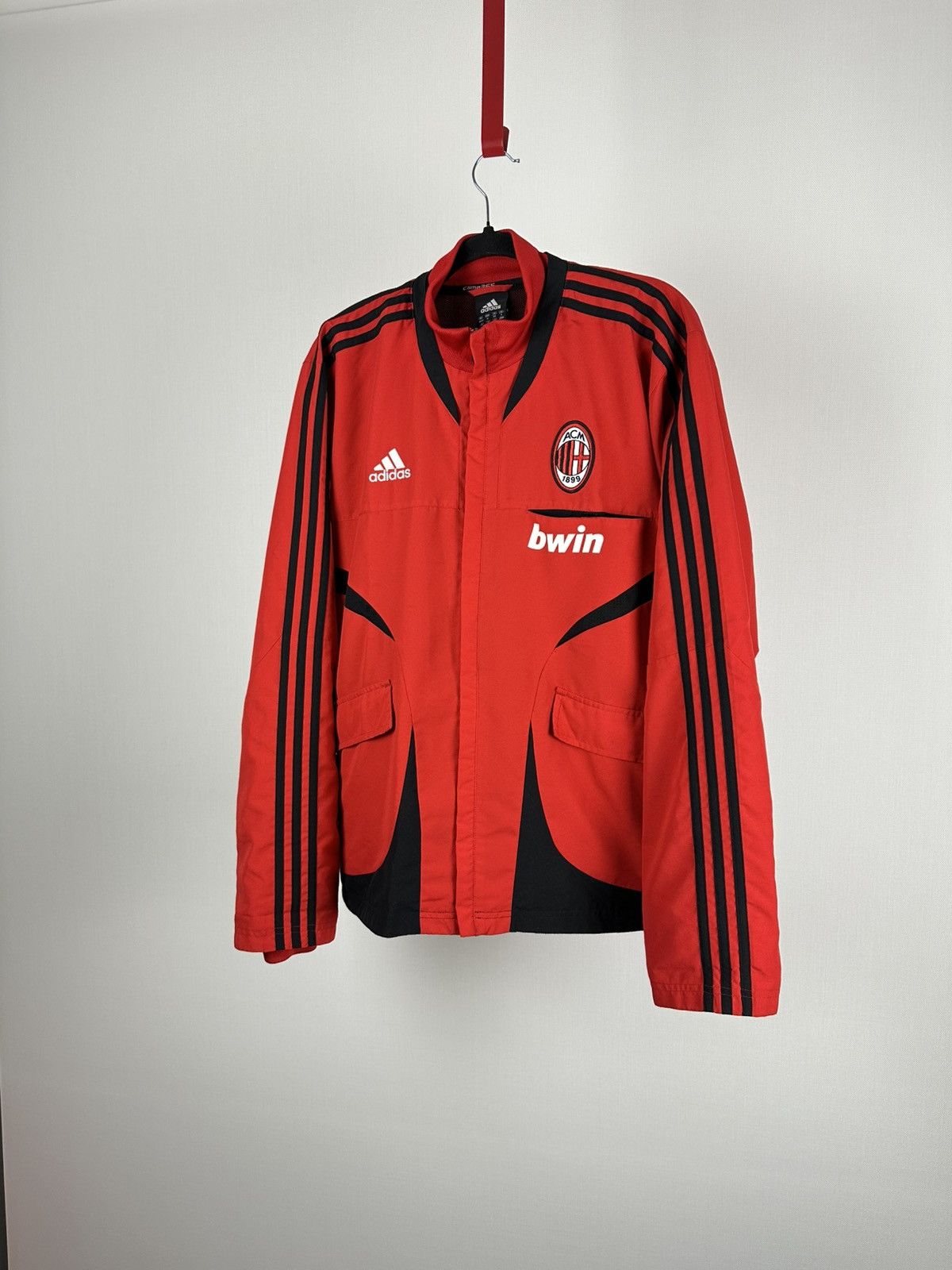 Adidas Adidas AC Milan Track 2007-08 Rare Red Soccer Jacket Size M Size US M / EU 48-50 / 2 - 2 Thumbnail