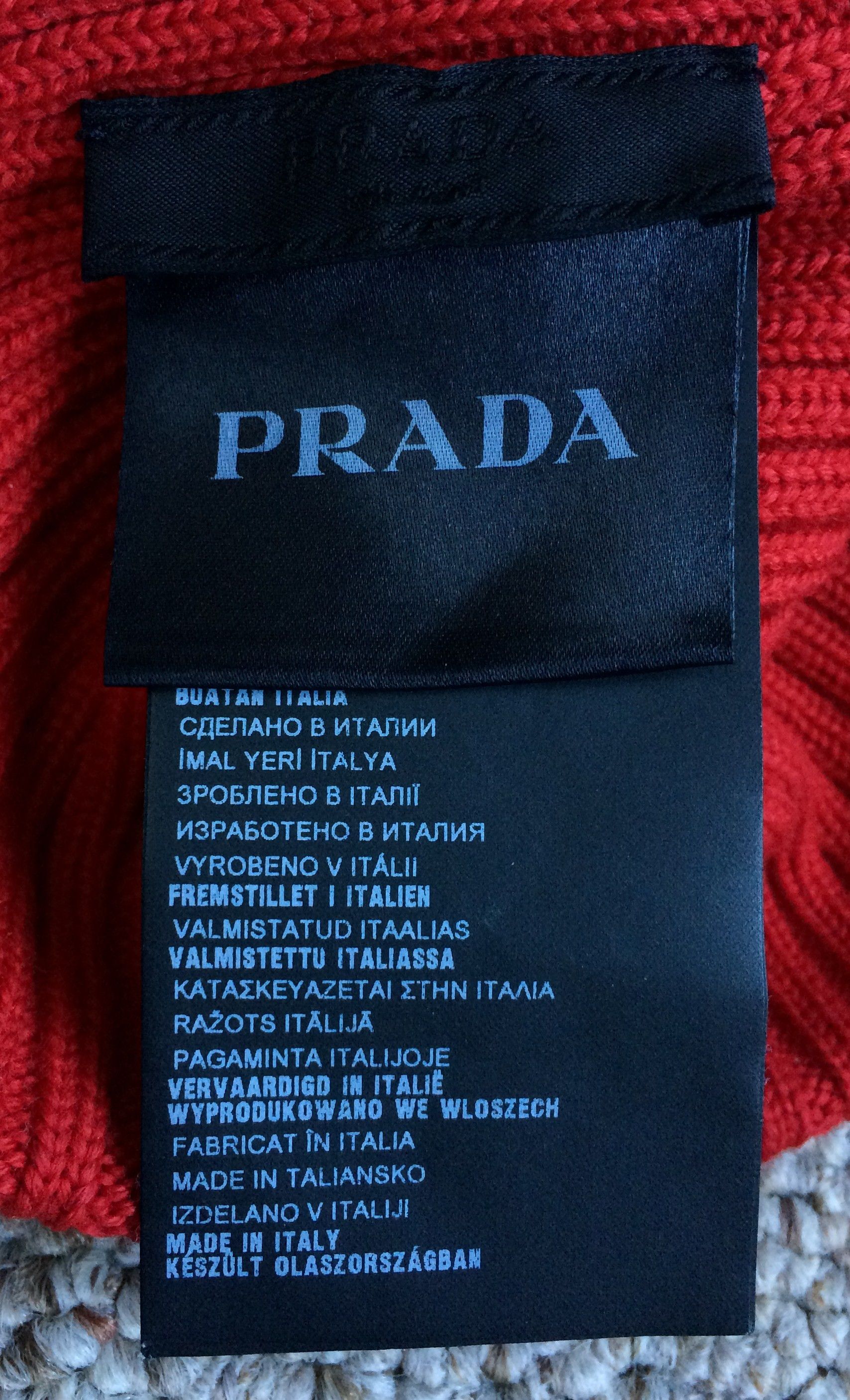Prada Prada Linea Rossea Logo Beanie Hat Size ONE SIZE - 4 Thumbnail
