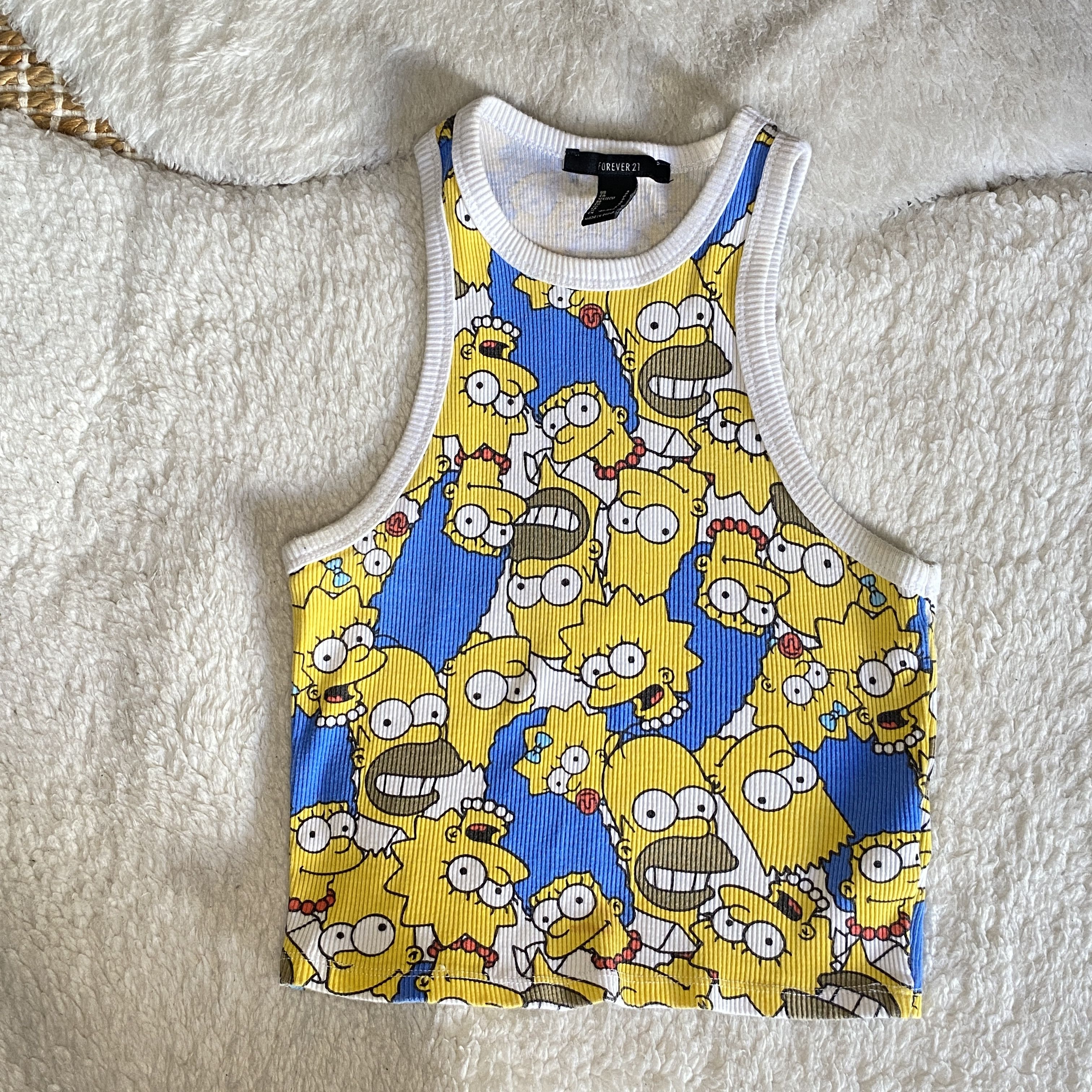 Forever 21 Forever 21 The Simpsons Ribbed Cropped Tank Top Small Size S / US 4 / IT 40 - 4 Thumbnail