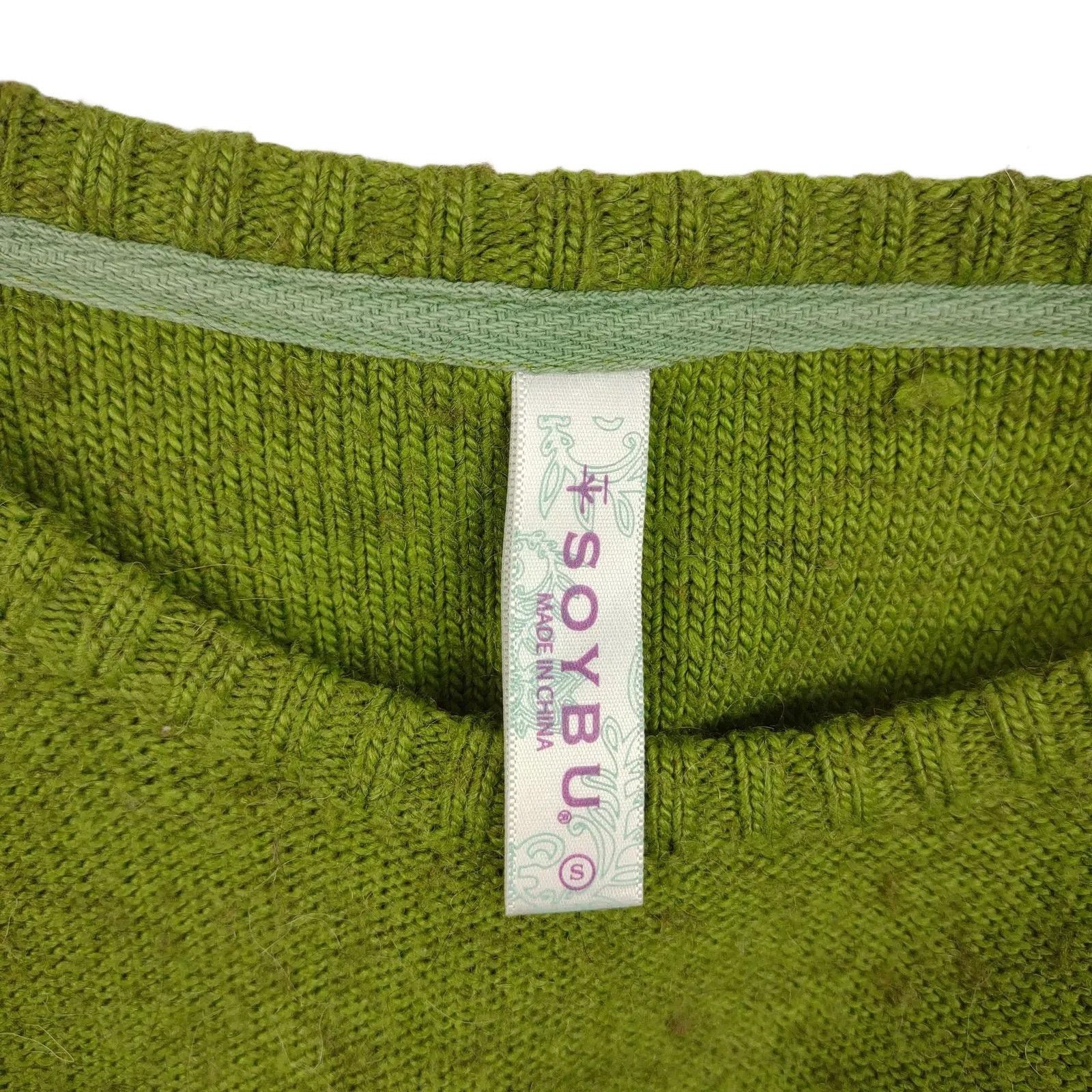 Other Soybu Green 3/4 Sleeve Pocket Sweater Wool Alpaca Blend Size S / US 4 / IT 40 - 4 Thumbnail