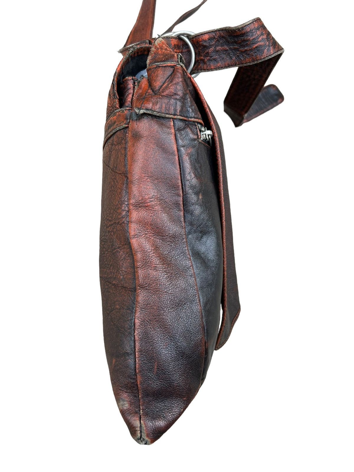 Leather VTG Masaki matsushima Paris Rips Distress Patina Leather Bag Size ONE SIZE - 13 Thumbnail