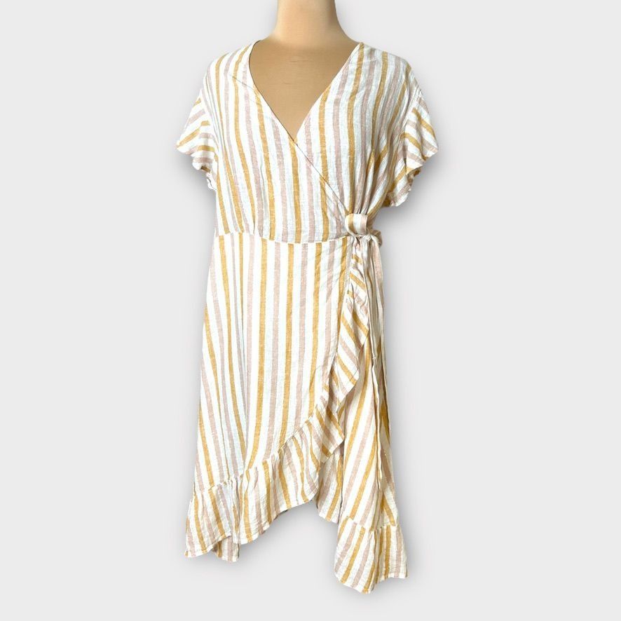 Rails RAILS Brigitte Ruffled Wrap Dress M Metallic Striped Multi L Size M / US 6-8 / IT 42-44 - 2 Thumbnail