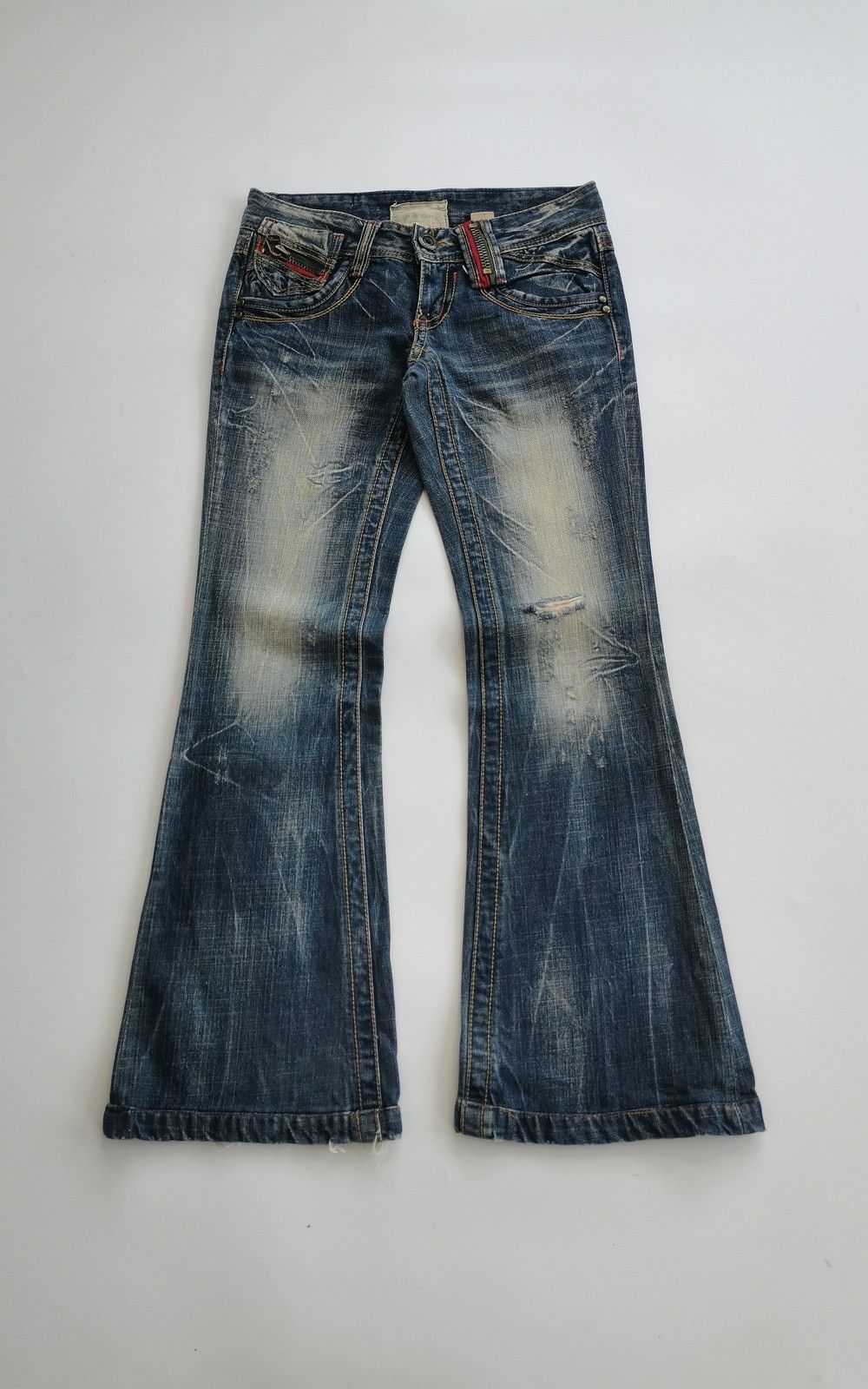 Japanese Brand Bootcut Mudwash Lolita Denim Jeans Size 28" / US 6 / IT 42 - 1 Thumbnail