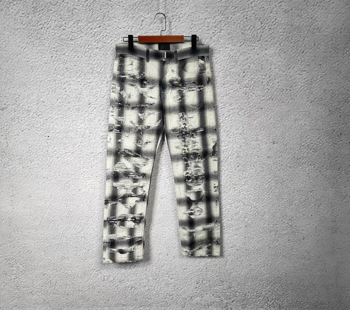 Givenchy Distressed Plaid Casual Pants