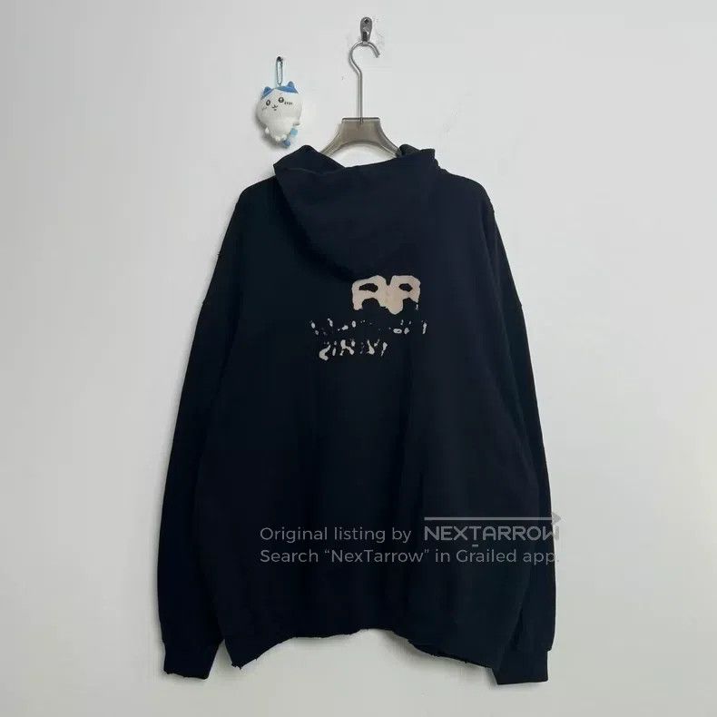 Balenciaga Balenciaga Black Graffiti Splatter Letter Hoodie M Size US M / EU 48-50 / 2 - 2 Thumbnail