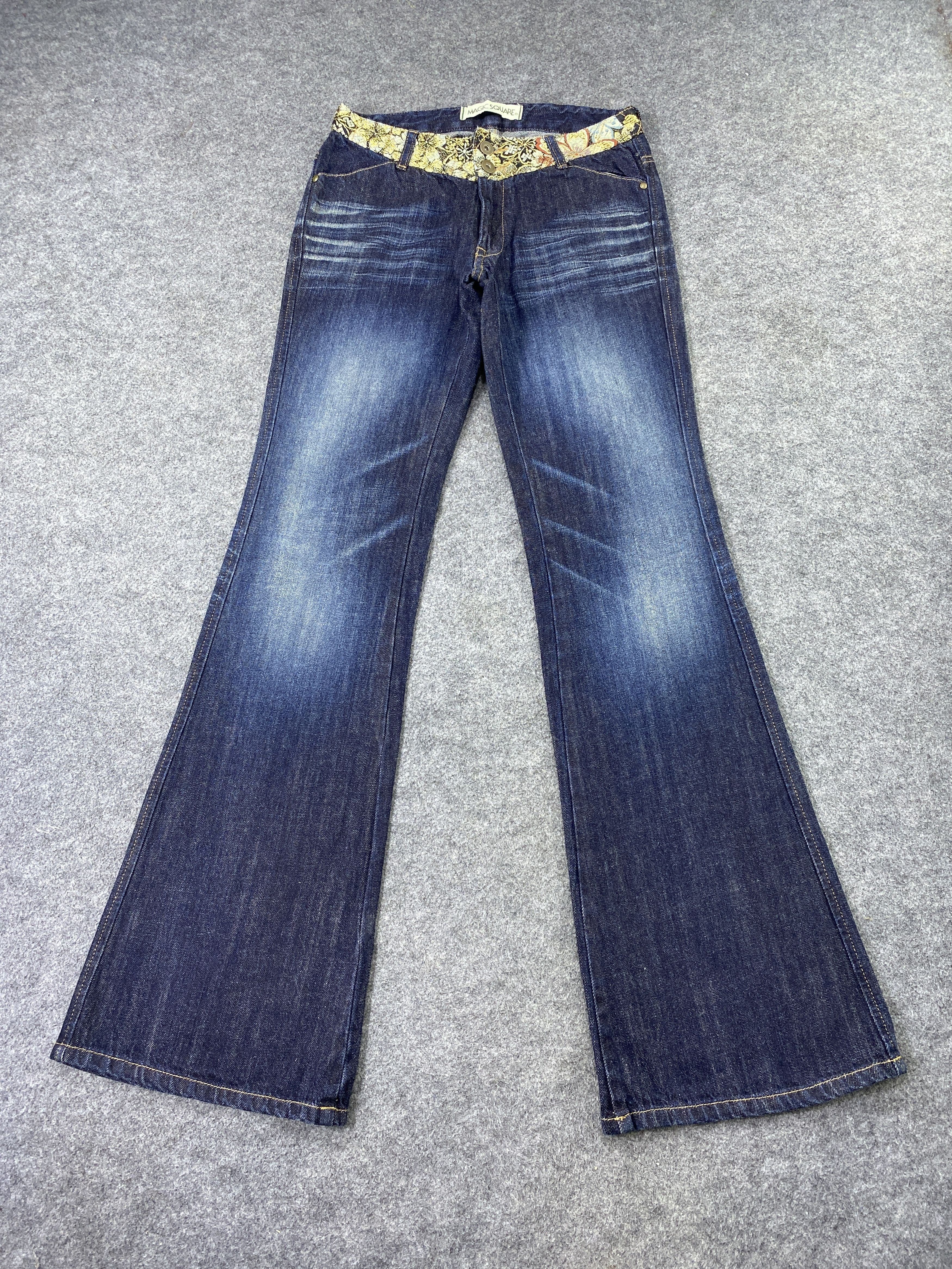 Japanese Brand Magic Square Bootcut Blue Wash Jeans - J1090 Size 28" / US 6 / IT 42 - 2 Thumbnail