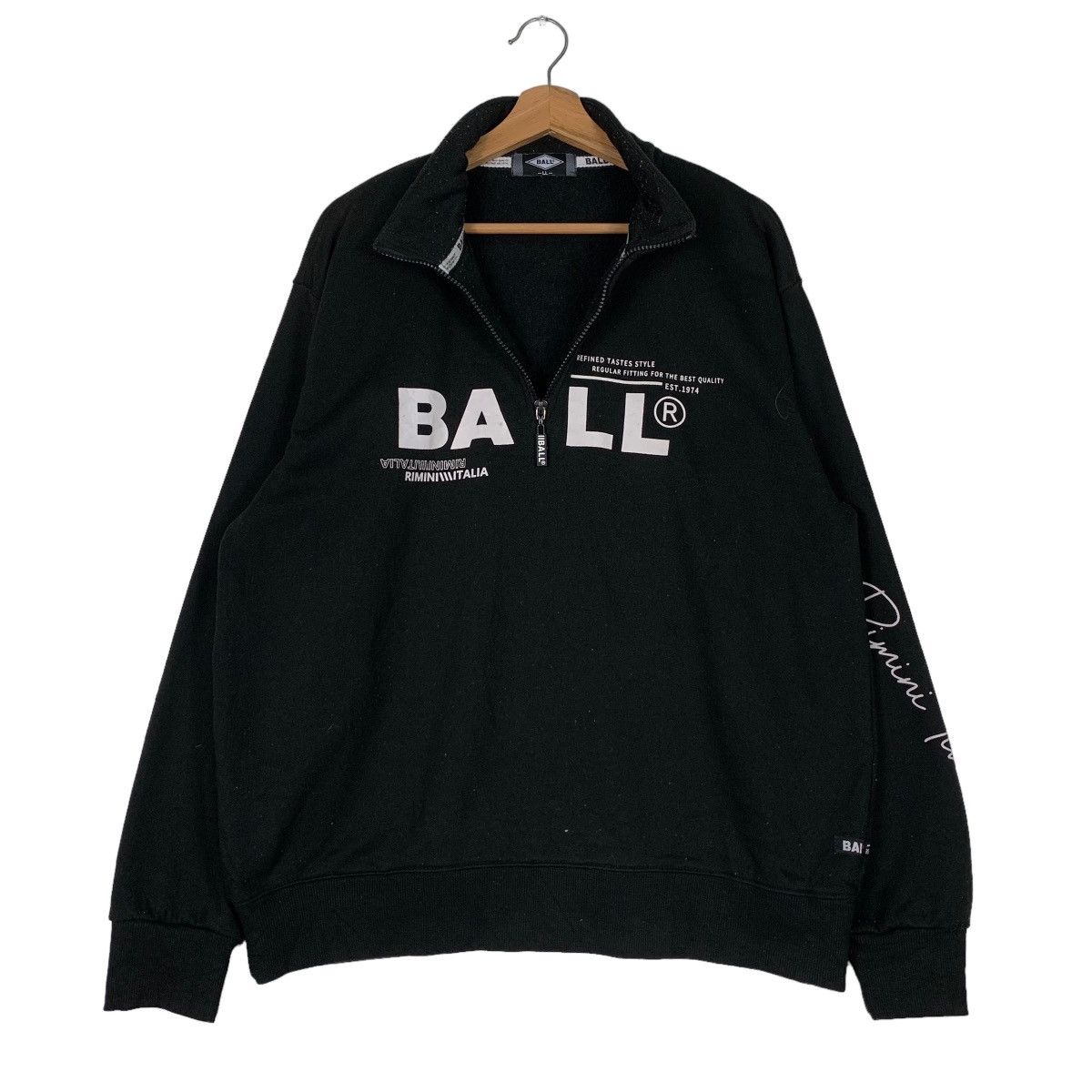 Japanese Brand BALL Big Logo Half Zip Turtle Neck Sweatshirts #0796-C36 Size US L / EU 52-54 / 3 - 9 Thumbnail