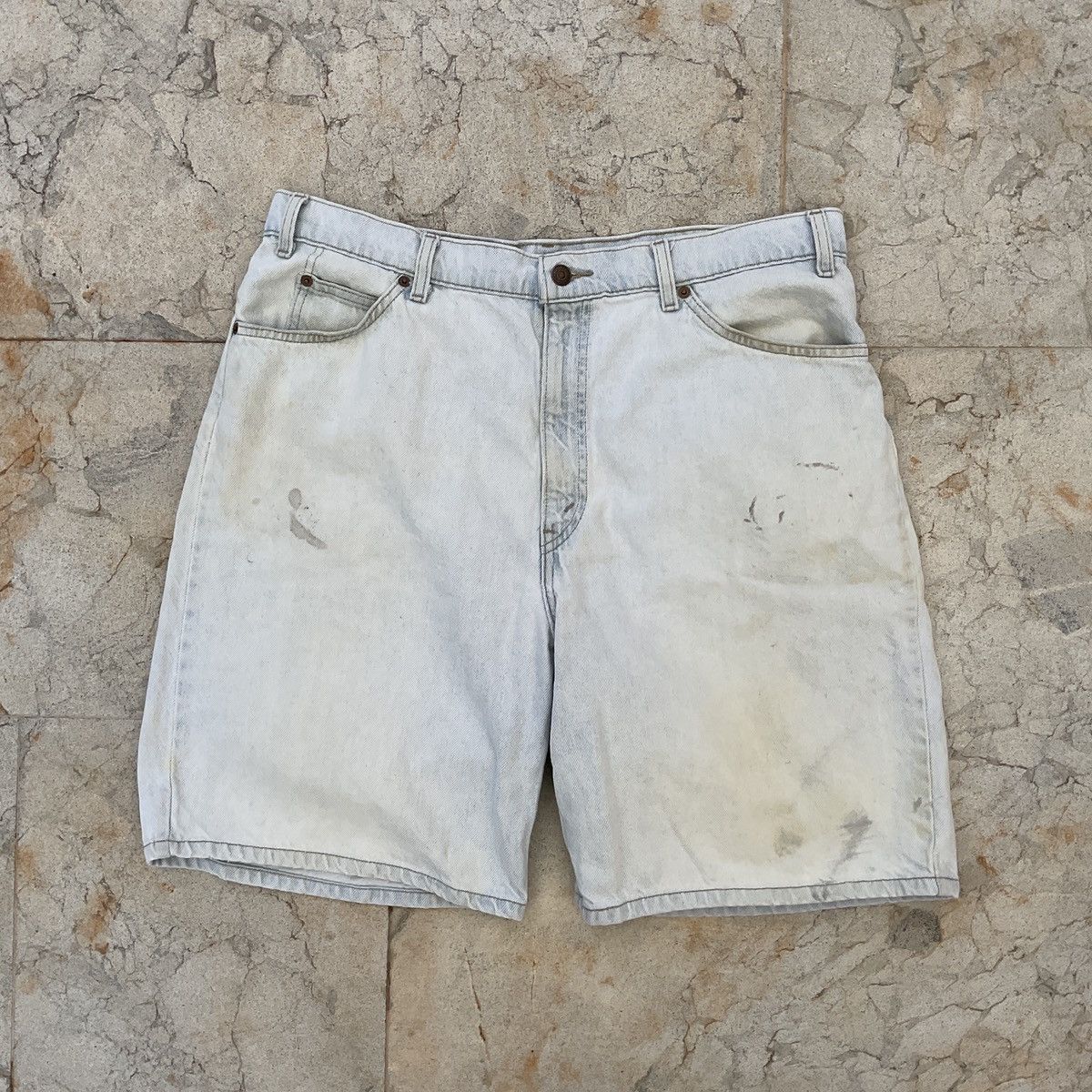 Levi's × Vintage Vintage 80s Levi's Made In USA 550 Orange Tabs Denim Shorts Size US 38 / EU 54 - 1 Thumbnail