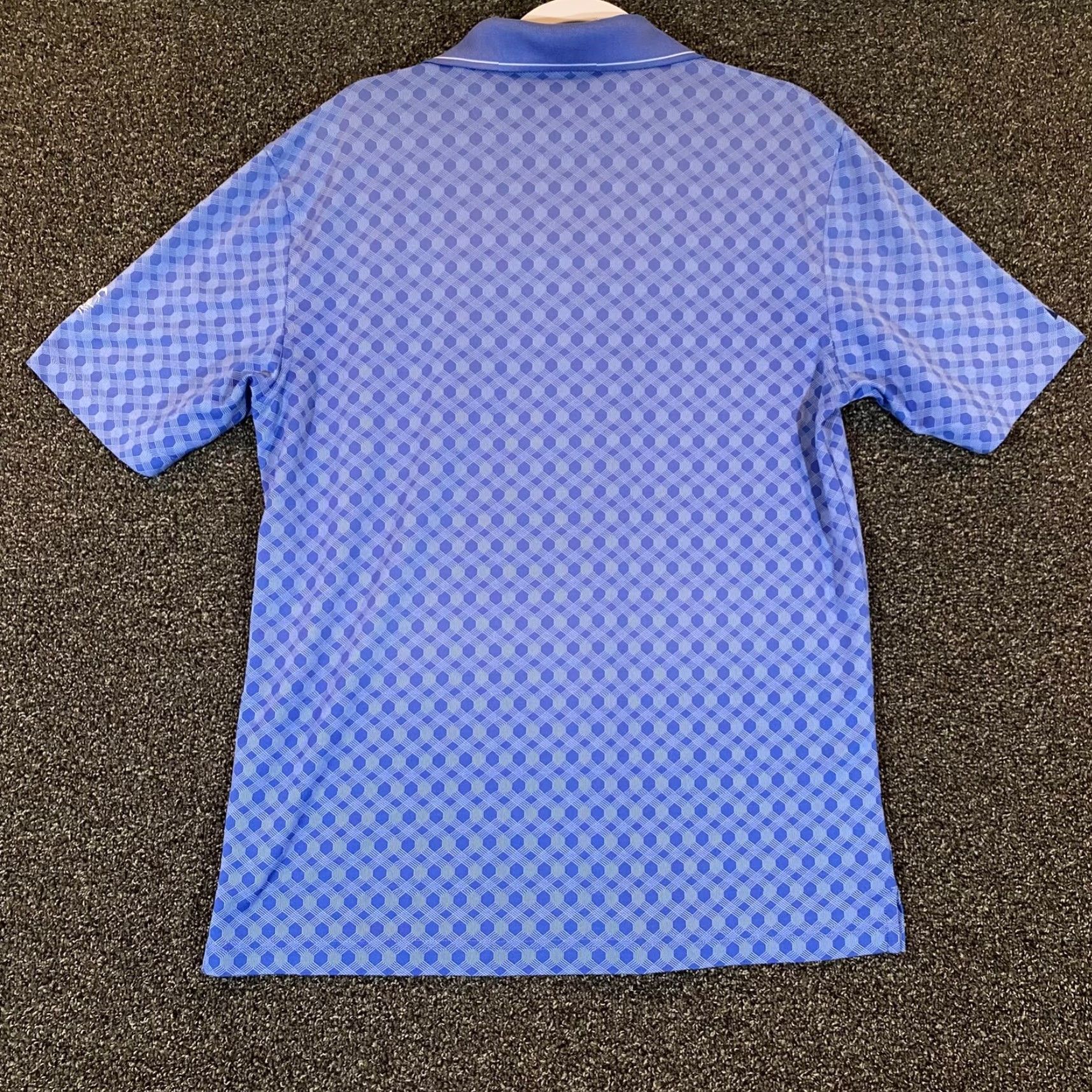 Vintage Hunt Valley Polo Mens M/L Blue Geometric Course Golf Shirt S/S Greg Norman Size US M / EU 48-50 / 2 - 7 Thumbnail