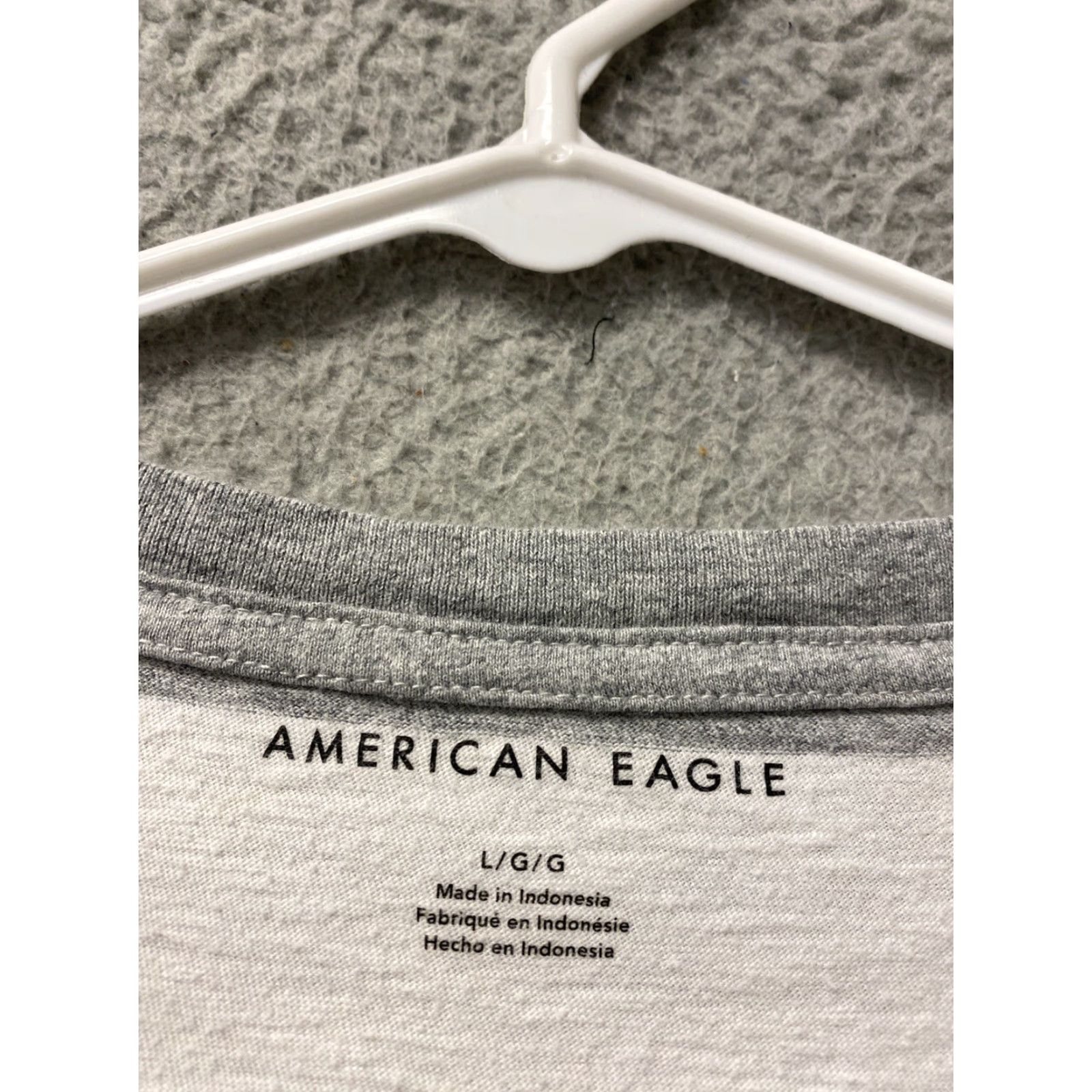 American Eagle Outfitters American Eagle Shirt Men's L Striped Gray Logo Pocket Tee Cotton Blend Classic Size US L / EU 52-54 / 3 - 3 Thumbnail
