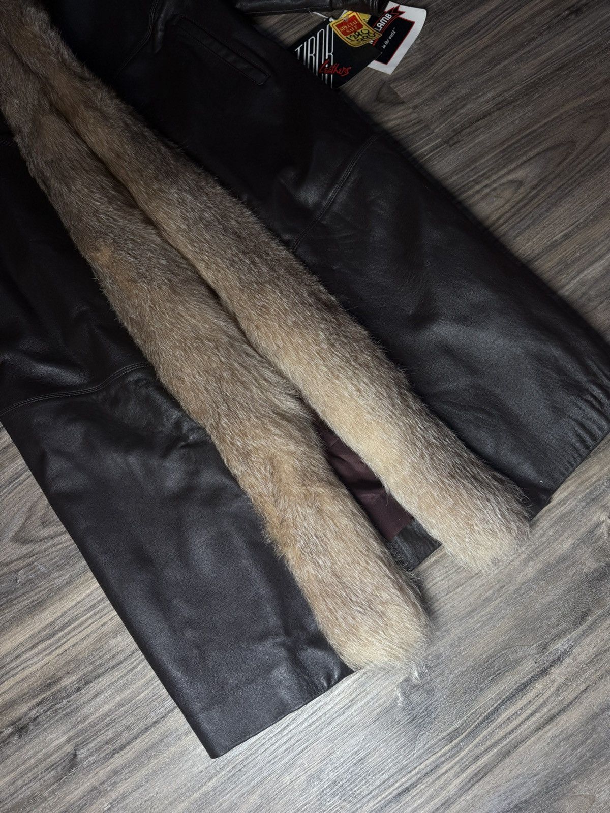 Other Vintage TIBOR Leather Coat Genuine Raccoon Fur Lambskin New Size M / US 6-8 / IT 42-44 - 5 Thumbnail