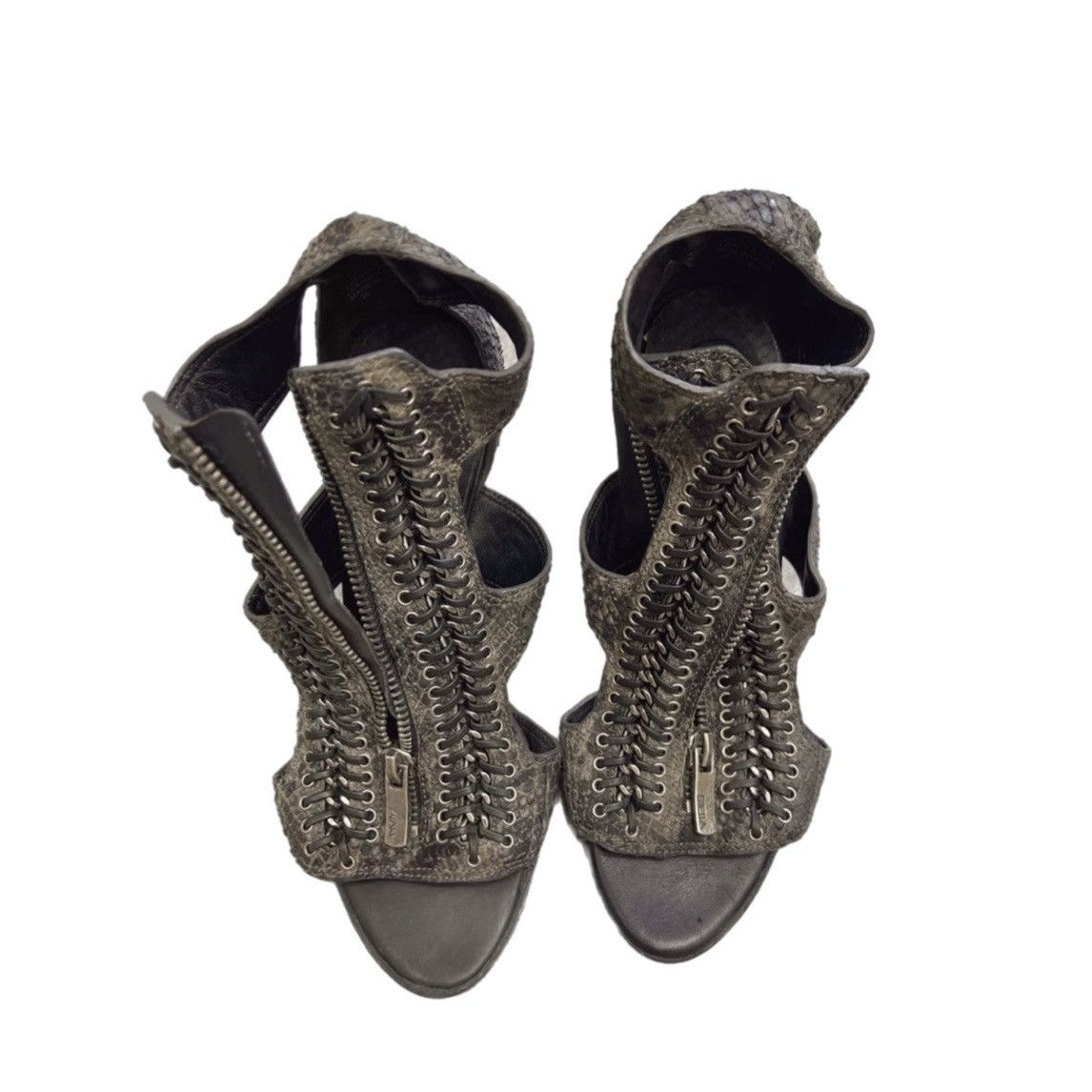 Other stella luna lace up python leather peep toe heels Size US 4 / IT 34 - 1 Thumbnail