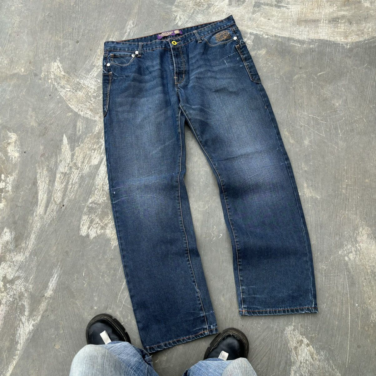 Ed Hardy Super Rare💥Christian Audigier Spell Out 💀 Jeans Size US 38 / EU 54 - 7 Thumbnail