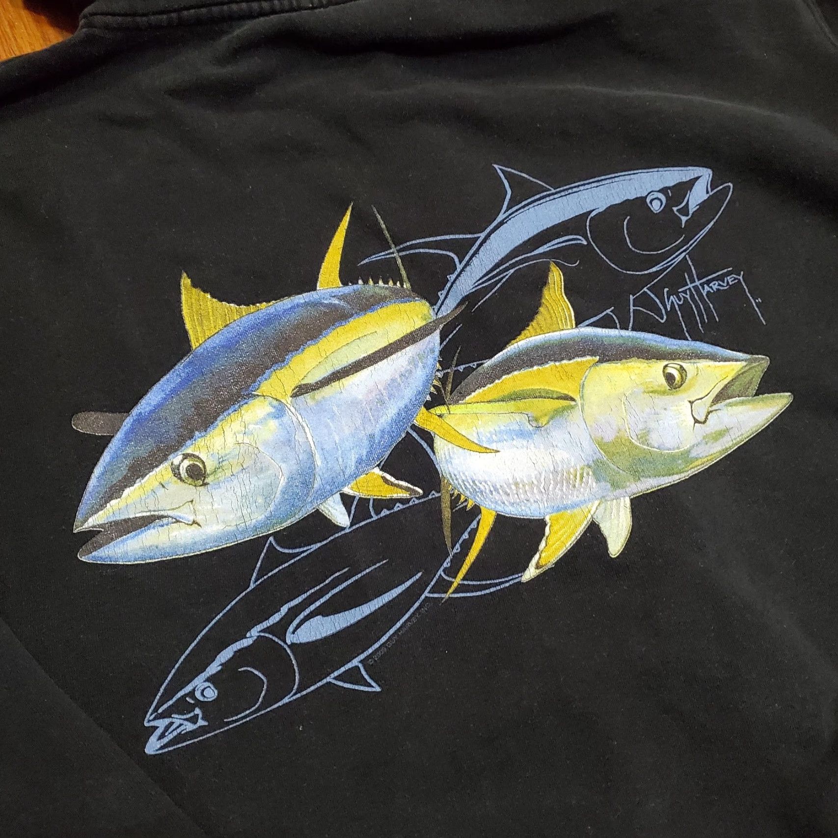 Guy Harvey Guy Harvey Hoodie Mens Medium Black Full Zip Back Graphic Tuna Fish Size US M / EU 48-50 / 2 - 4 Thumbnail