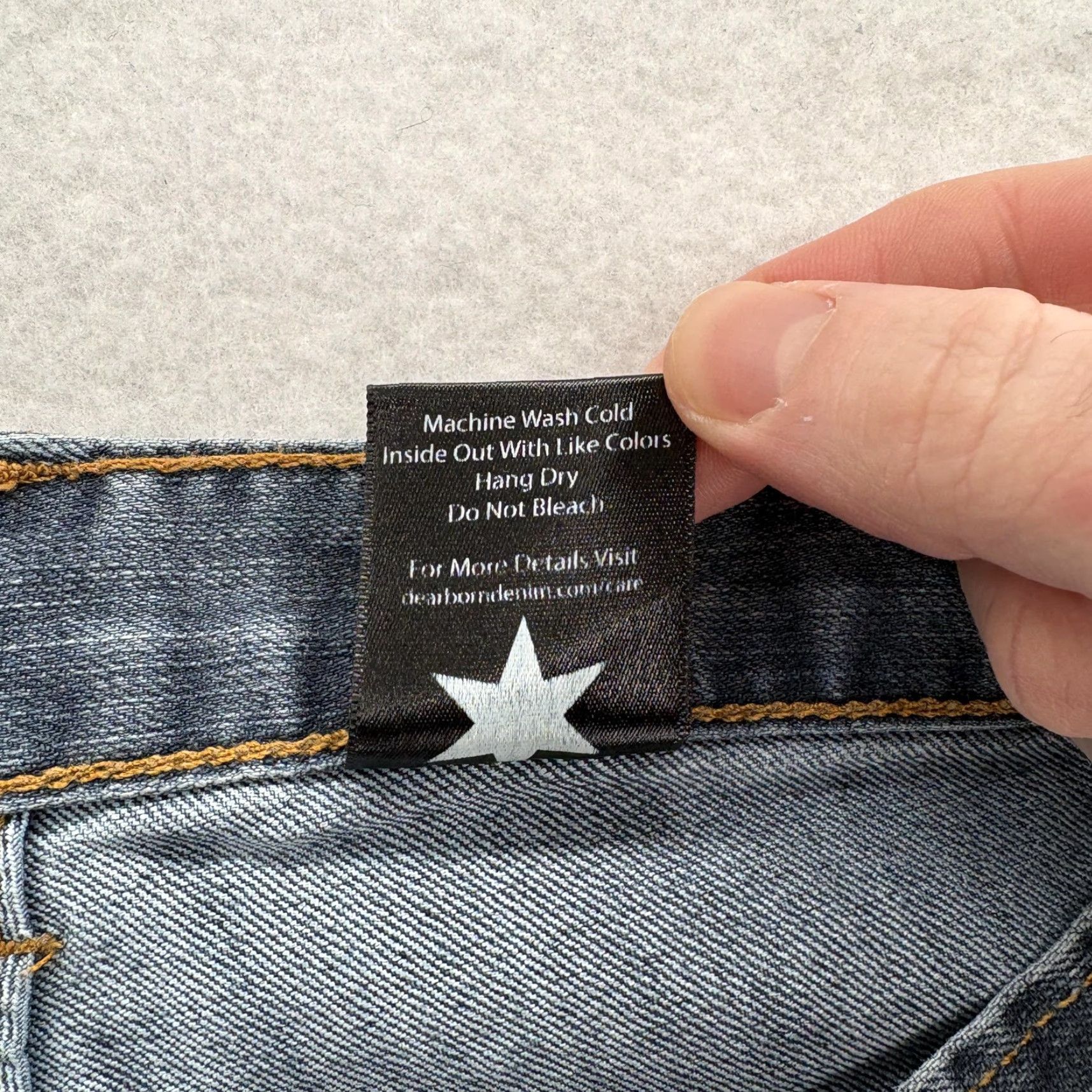 Denime Dearborn Denim Jeans Mens 32x34 Blue Medium Wash Straight Denim USA 34in Inseam Regular Fit Pocket Cotton Polyester Denim Size US 32 / EU 48 - 6 Thumbnail