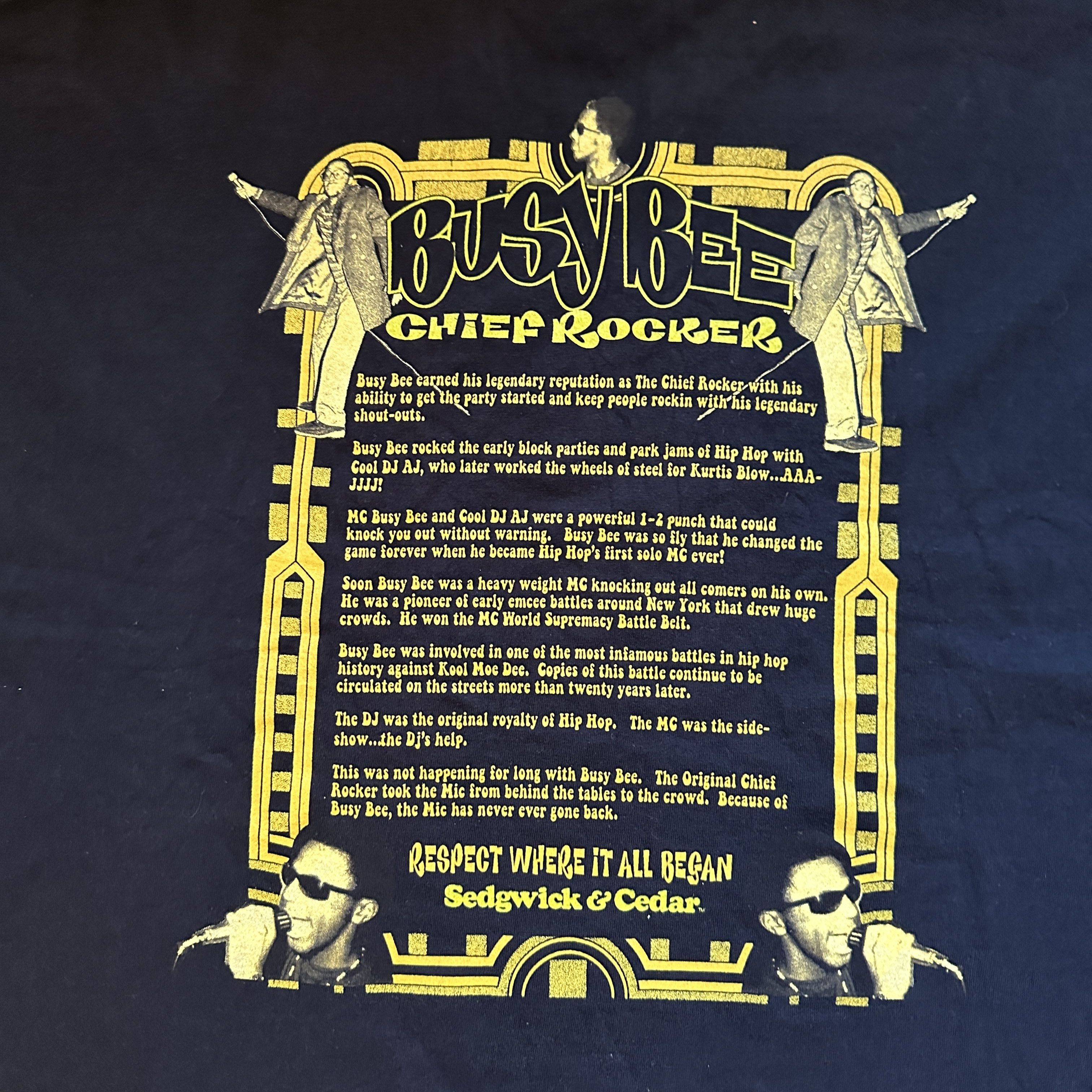 Rap Tees 90s Segwick & Cedar Busy Bee Original Chief T-Shirt 2XL Size US XXL / EU 58 / 5 - 5 Thumbnail