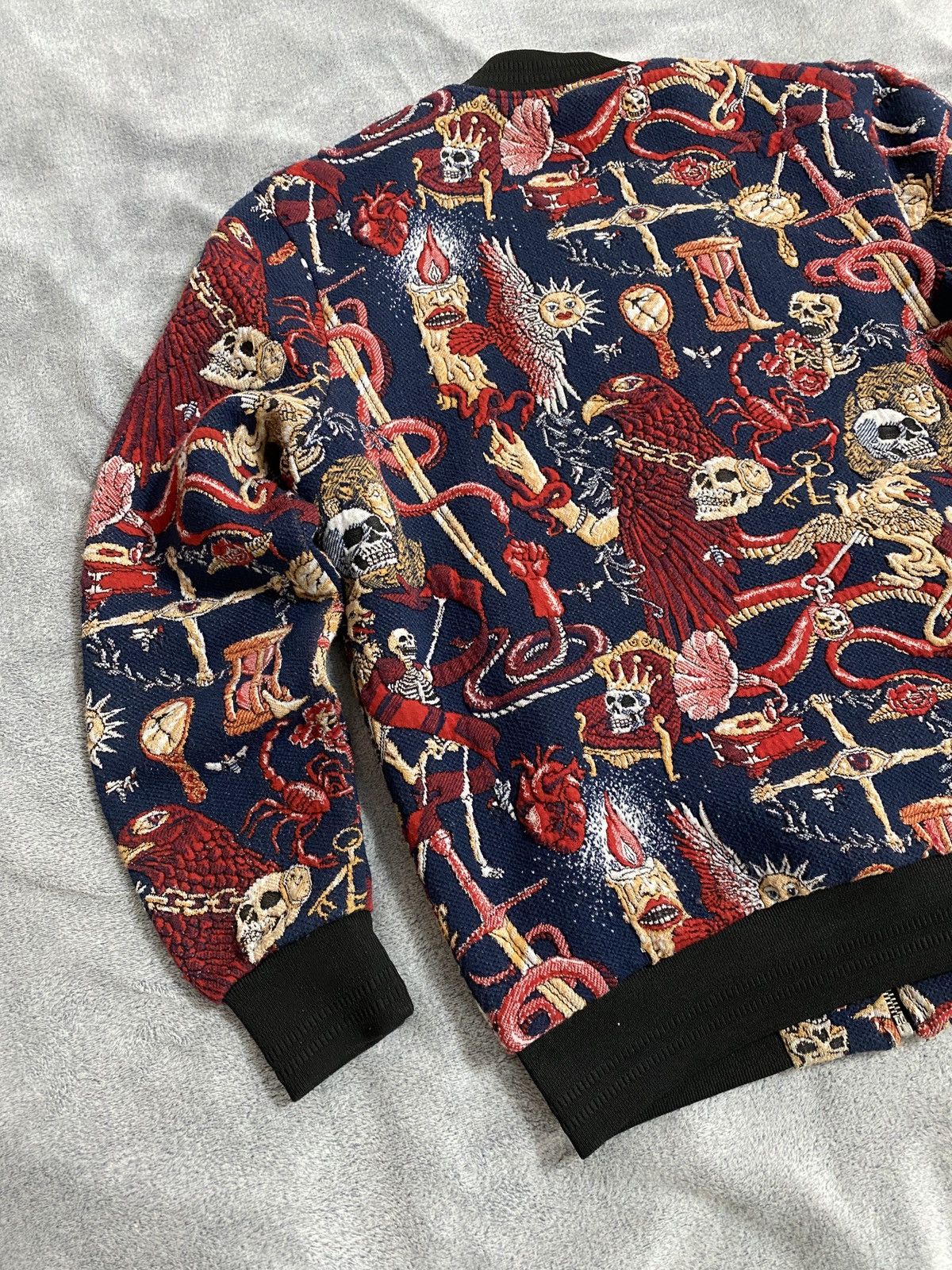 Japanese Brand All-Over Embroidery Skelet Bomber Gothic Aesthetic japanese Size US S / EU 44-46 / 1 - 13 Thumbnail