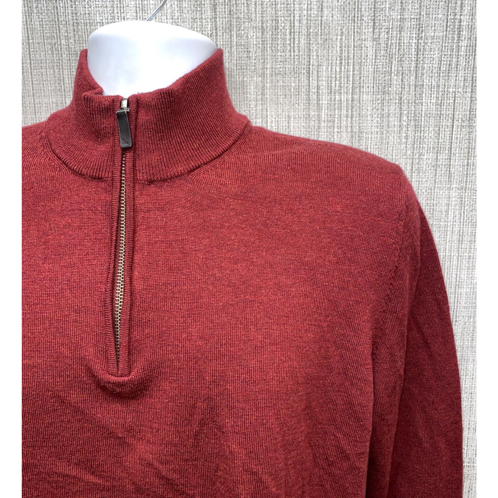 UNTUCKit UNTUCKiT Mens Red Merino Wool 1/2 Zip Warm Pullover Sweater Size M Size US M / EU 48-50 / 2 - 2 Thumbnail