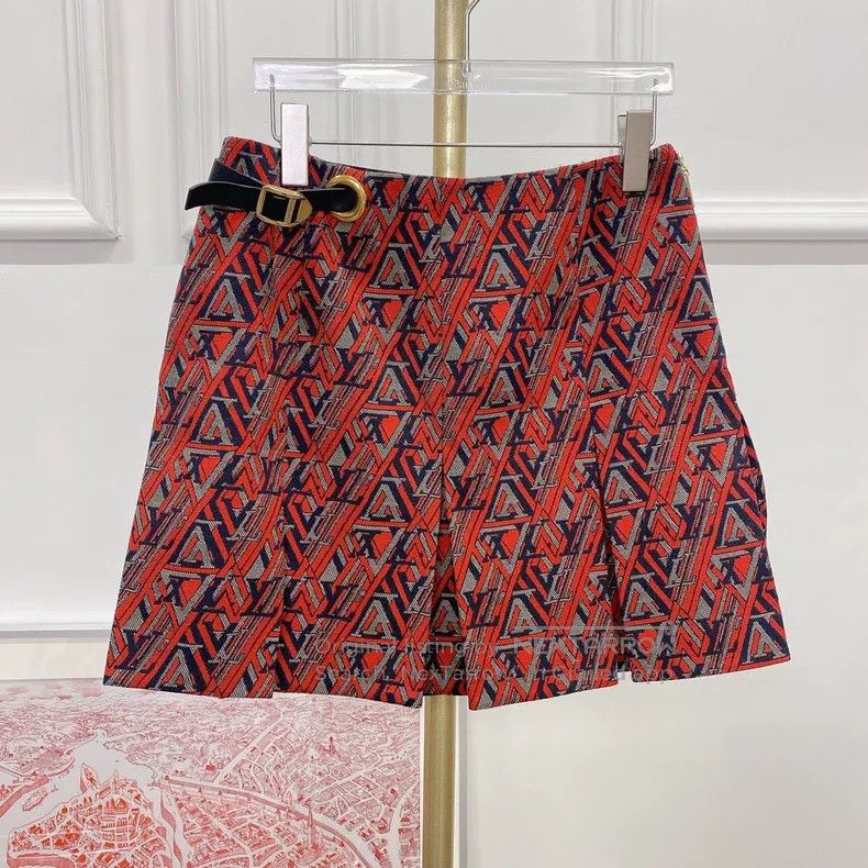 Louis Vuitton Louis Vuitton Red full logo skirt Size 39" - 1 Thumbnail