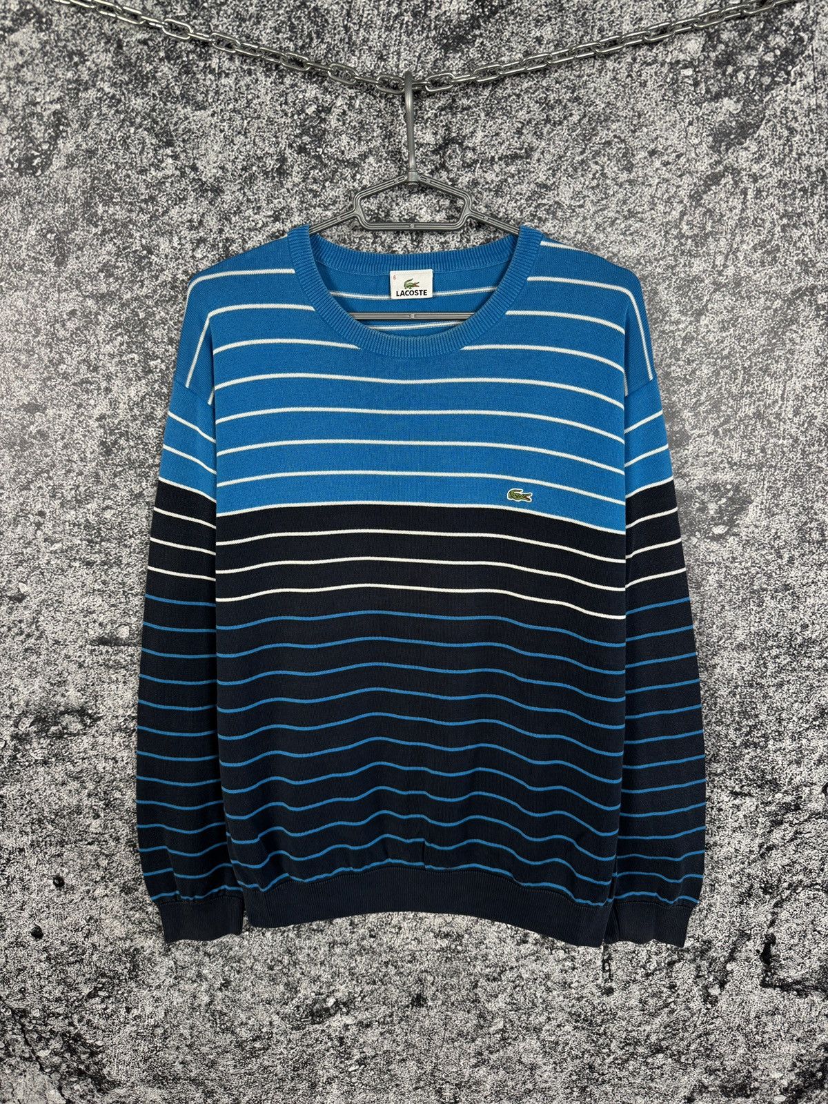 Lacoste Lacoste Vintage Crewneck Sweater Striped Pullover Size 6 Size US XL / EU 56 / 4 - 1 Thumbnail