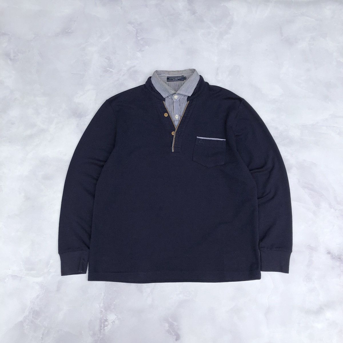 image of Kansai Yamamoto Homme Double Colar in Navy, Men's (Size Large)