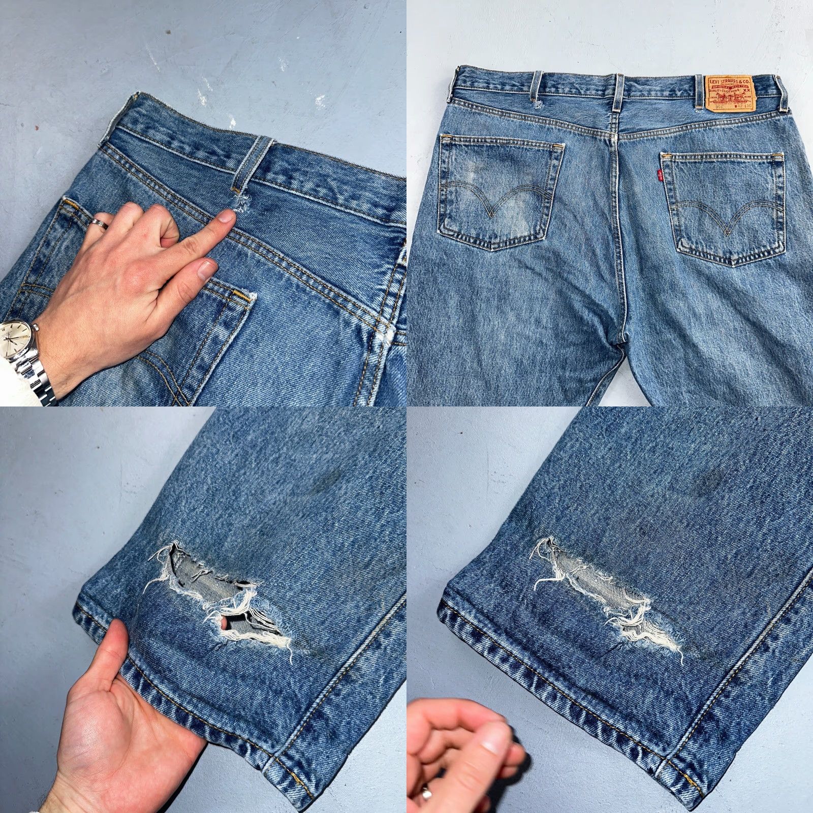 Levi's Levi's 501 Vintage 90s XX Straight Jeans 42x30 Light Wash Blue Mid Rise Men Regular 42 Inseam 30 Levi's 501 Series 90s Vintage Straight Jeans Mens Size US 42 / EU 58 - 10 Thumbnail