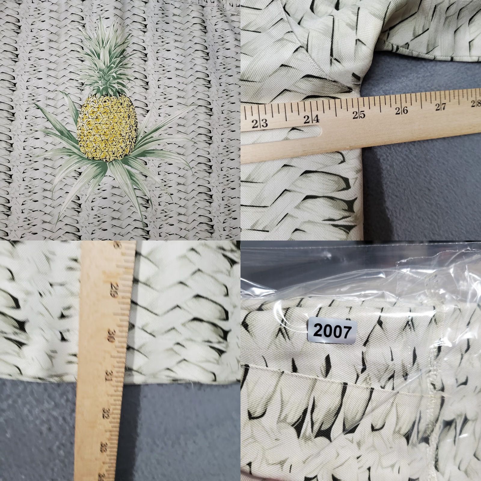 Tommy Bahama Tommy Bahama Shirt Mens Large Ivory White Floral Silk Hawaiian Pineapple Print Short Sleeve Button Up Aloha Beach Vacation Camp Tropical Size US L / EU 52-54 / 3 - 8 Thumbnail