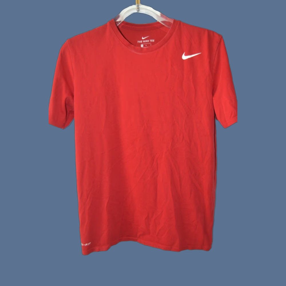 Nike Nike Shirt Mens M Red Swoosh Short Sleeve T-Shirt - Casual Nike Dri-Fit Size US M / EU 48-50 / 2 - 1 Thumbnail