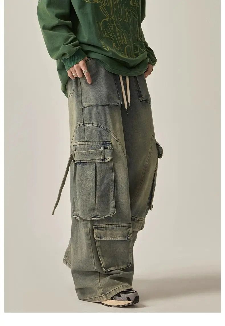 Other Retro Washed Straight Tube Workwear Jeans Size US 34 / EU 50 - 4 Thumbnail