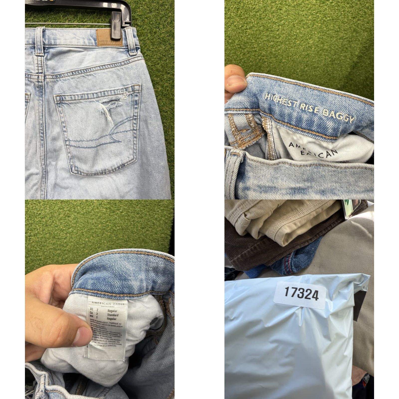 Vintage American Eagle Jeans Womens 2 Regular 26x30 Distressed Highest Rise Baggy Casual Vintage No Size 26" / US 2 / IT 38 - 8 Thumbnail