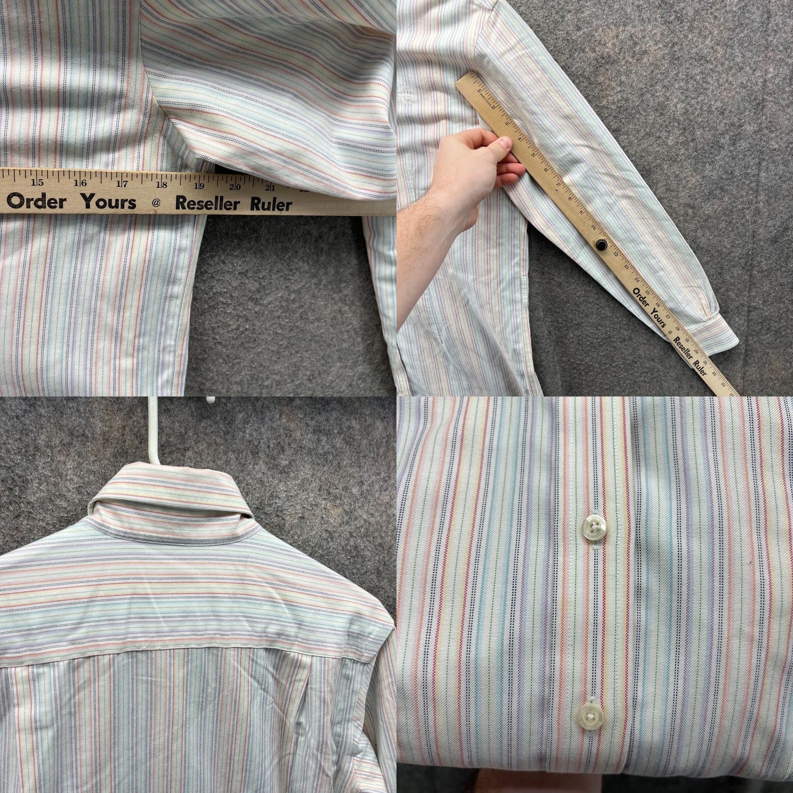 Brooks Brothers VINTAGE Brooks Brothers Shirt Dress Womens 2 Blue Pink Striped Button Down Collared Knee Length Size XS / US 0-2 / IT 36-38 - 8 Thumbnail