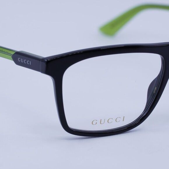 Gucci 🕶️ New Gucci GG1820O 006 Eyeglasses - Shiny Black/Green Size ONE SIZE - 4 Thumbnail