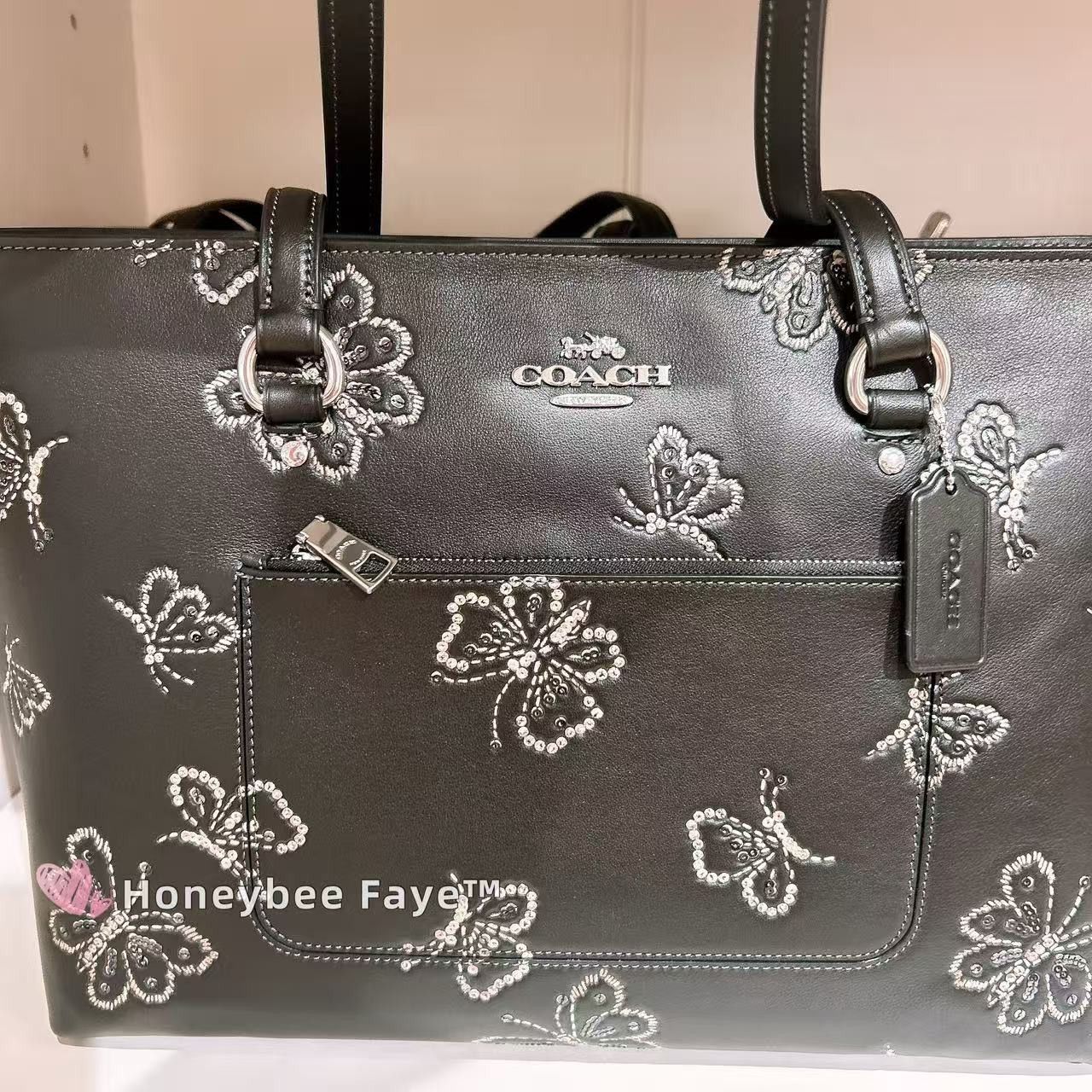 Coach Station Tote Bag With Butterfly Print CCK87 Size ONE SIZE - 3 Thumbnail