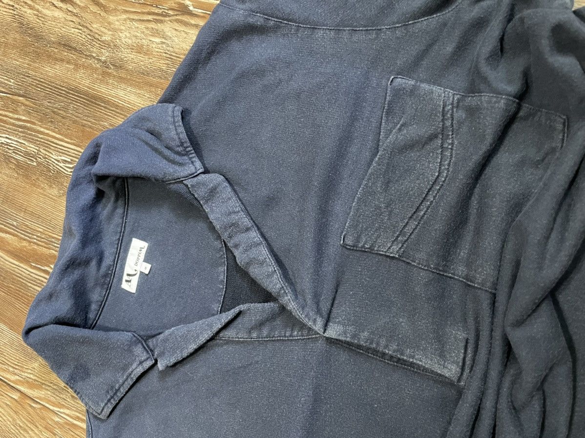 Doppiaa Aadeo Open Collar Polo Shirt Navy Blue Garment Dyed Washed Size US M / EU 48-50 / 2 - 5 Thumbnail