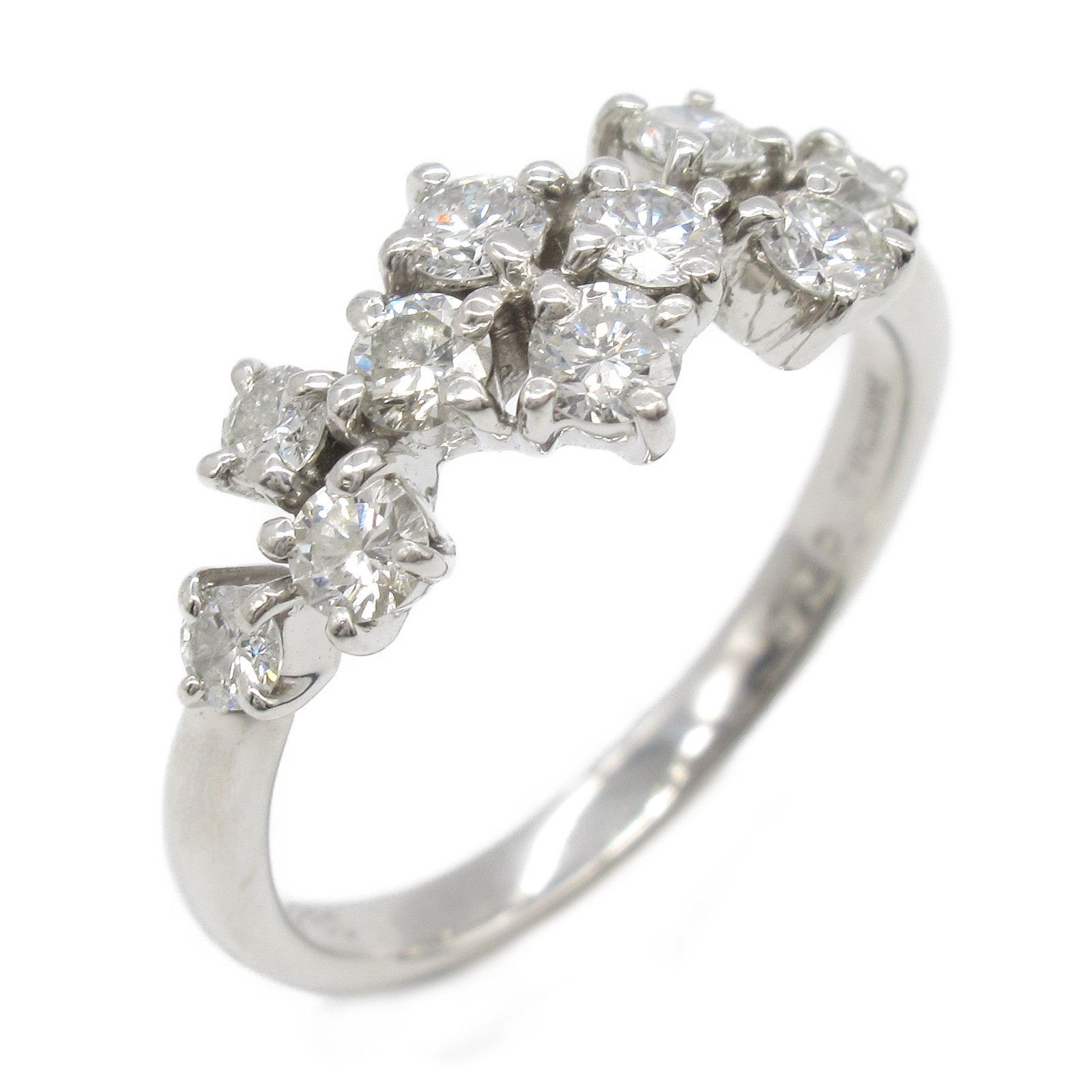 Luxuness Jewelry Maki Diamond Pt850 Platinum Ring Metal Ring in Silver, Women's
