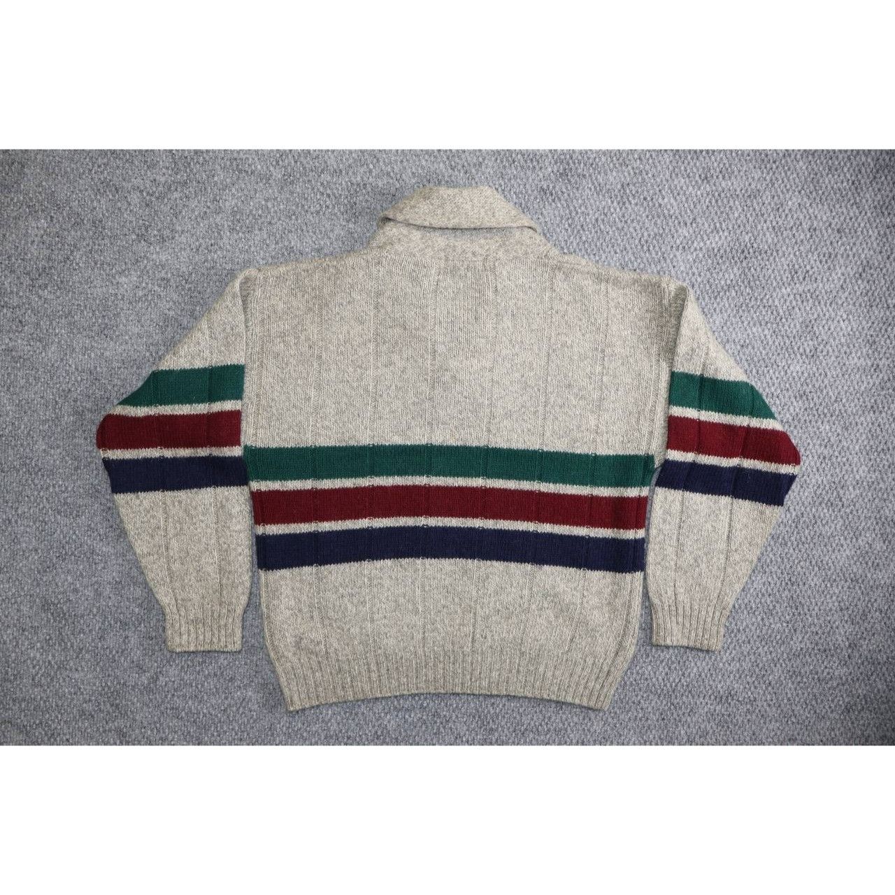Eddie Bauer Vintage 1990s Eddie Bauer Mens Striped Wool Cowl Neck Size US L / EU 52-54 / 3 - 2 Thumbnail